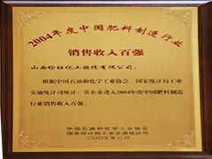 2004年中國肥料行業(yè)銷售收入百強(qiáng)